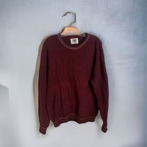 Lee Sport Vintage USA Made Mens Medium Sweater 100% Cotton
